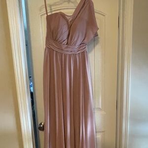 One shoulder morilee by Madeline Gardner bridesmaid dress in chiffon